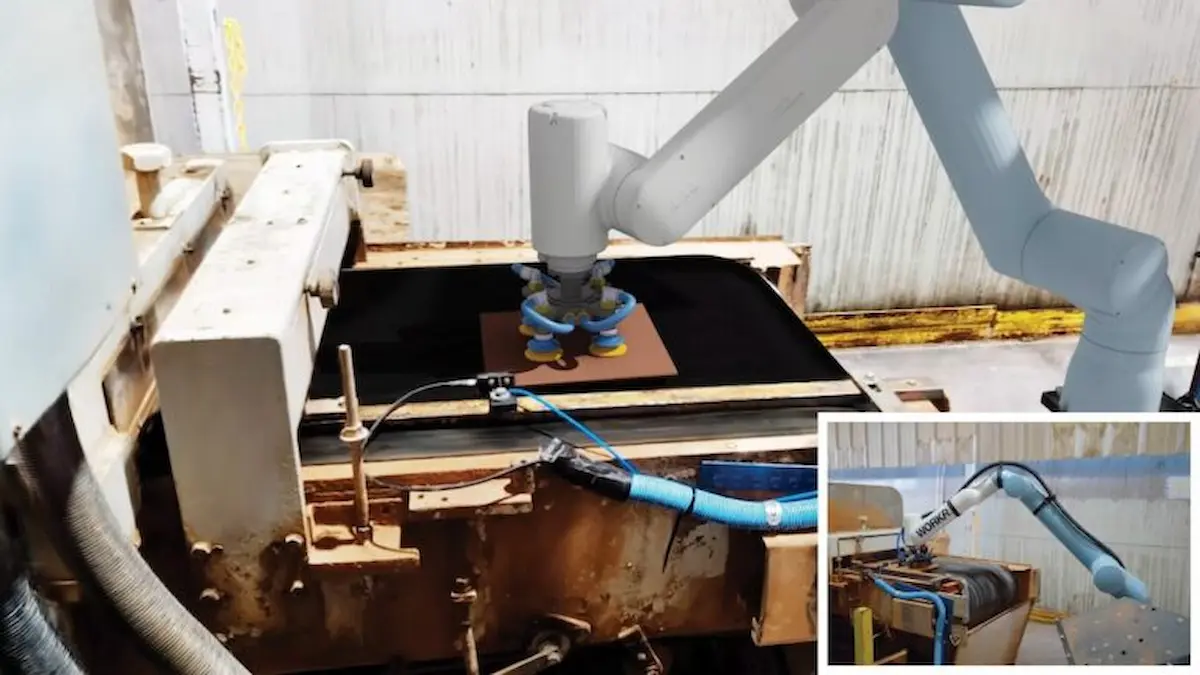 Giả lập ABB RobotStudio & NVIDIA Omniverse mô phỏng thao tác pick-and-place chính xác 0.5mm trên bệ máy cũ.